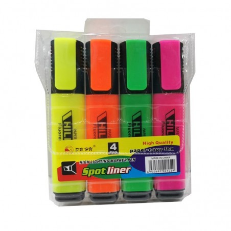 MARQUEUR FLUO POCH DE 4 SPOT LINER