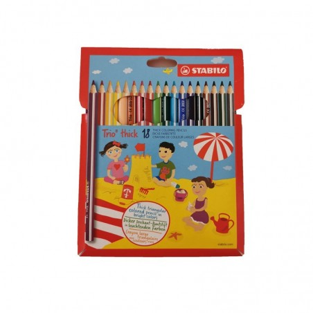 STABILO CRAYON COULEUR 18 TRIO POCH